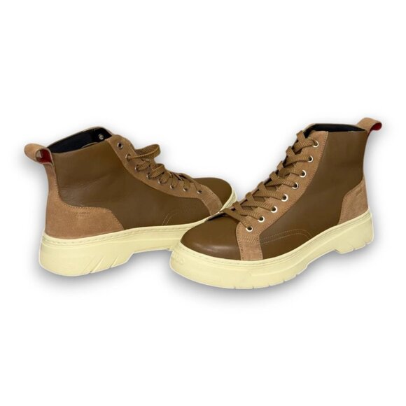 HUGO Urian Men's Brown Leather Hiking Boots US 9 (UK 8 EU 42) MSRP $199 - Picture 4 of 4